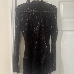 Windsor Black Lace Sequin Dress